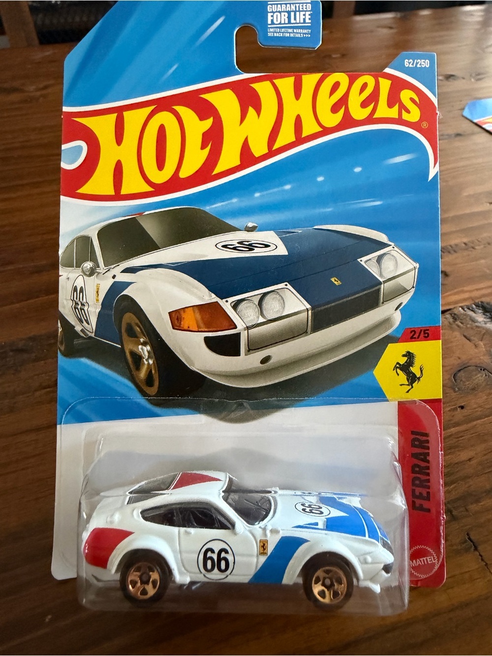 Ferrari White, Blue & Red Racing Die-Cast Car